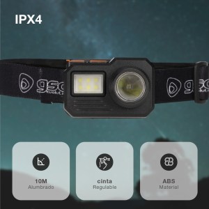 linterna frontal 1w recargable gsc