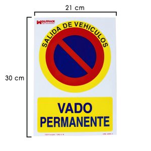 cartel vado permanente 30*21
