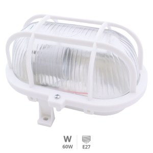 aplique estanco 60w oval plastico blanco