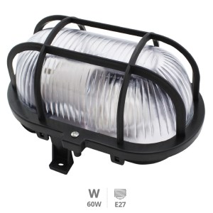 aplique estanco 60w oval negro