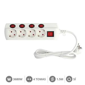 base alargo 4 tomas  4 interruptores  1.5mt gsc