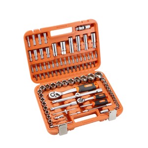 juego de vasos y carracas 1/2""-1/4"", 72 dientes 94 piezas hr