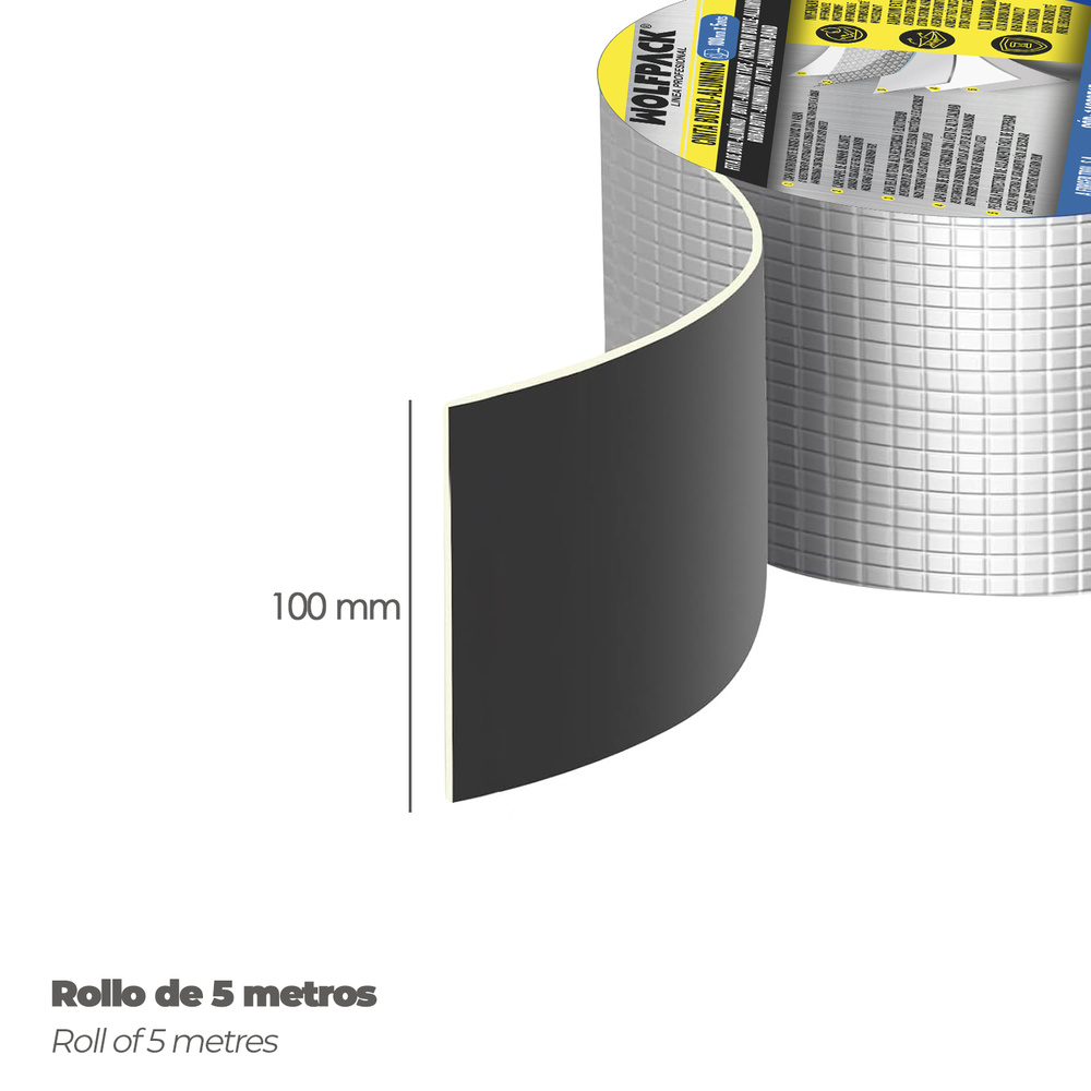cinta butilo-aluminio 10cm 5 mt - Imagen 2