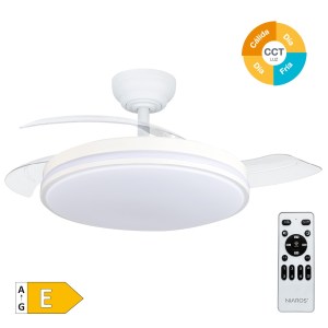 vent. techo aspas retractiles bayat luz cct regulable y mando naros ø107